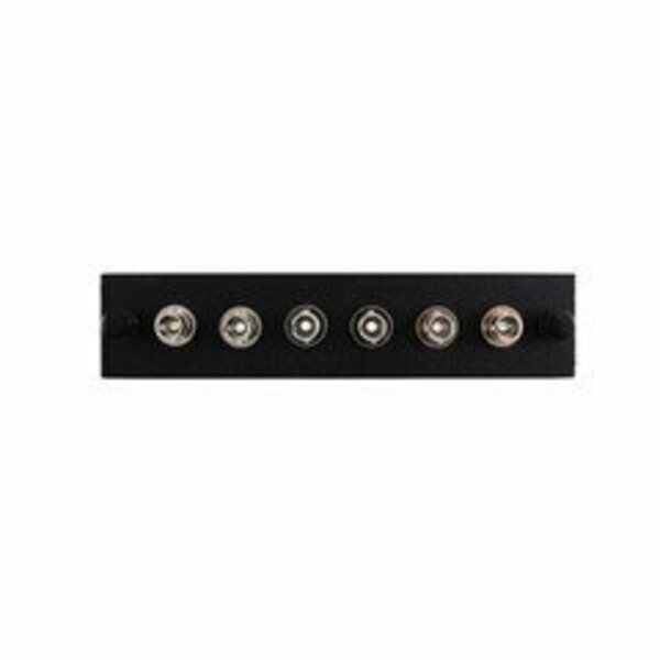 Swe-Tech 3C LGX Compatible Adapter Plate featuring a Bank of 6 Singlemode ST Connectors, Black Powder Coat FWT68F3-00360